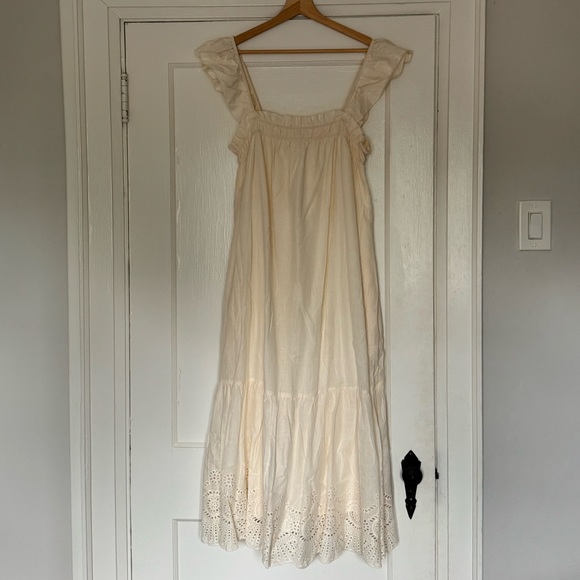Carly Jean Los Angeles Dresses & Skirts - Carly Jean Los Angeles Cream Ruffled Maxi Dress